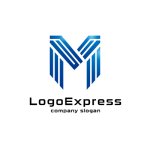 画像1: M字の力強い構造ロゴ (1)