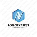 画像1: Nをモチーフとした六角形の立体的なロゴ (1)