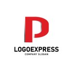 画像1: P字の立体的なモダンロゴ (1)