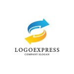 画像1: 革新的なS字型の矢印ロゴ (1)