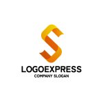 画像1: S字の流れるようなダイナミックロゴ (1)