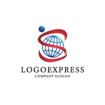 画像1: S字と地球のグローバル繋がりロゴ (1)