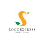 画像1: S字と葉の自然派ロゴ (1)