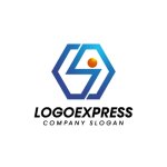 画像1: 六角形とS字未来へ導く人々のロゴ (1)