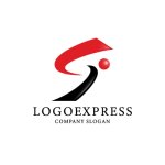 画像1: Sと人型が躍動する情熱と推進のロゴ (1)