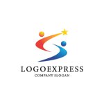 画像1: S字を描く人と星のロゴ (1)