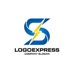 画像1: Sと稲妻が示す、スピードとエネルギーのロゴ (1)