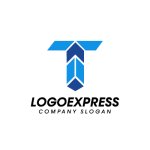 画像1: Tと上向き矢印が示す、成長と技術のロゴ (1)