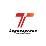 画像1: T字のスピード感あふれるモダンロゴ (1)