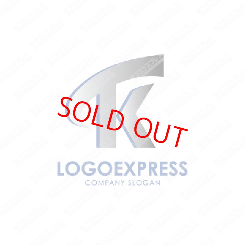 画像1: TとKをモチーフとした立体的なシルバーと青のロゴ (1)