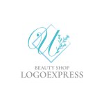 画像1: エレガントなUイニシャルロゴ (1)