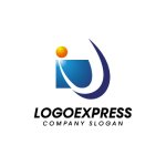 画像1: U型人型と曲線が描く、成長と革新のロゴ (1)