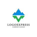 画像1: Vと山が示す挑戦と成長のロゴ (1)