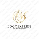 画像1: Vと三日月のエレガントなロゴ (1)