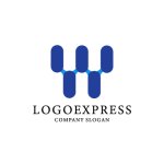 画像1: Wの繋がりとネットワークを示すモダンロゴ (1)