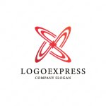 画像1: Xと円をモチーフにしたスタイリッシュなロゴ (1)