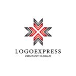 画像1: X字型に広がる矢印のダイナミックロゴ (1)