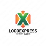 画像1: Xと六角形のおしゃれなロゴ (1)