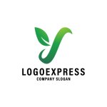 画像1: Y字と葉の自然派ロゴ (1)