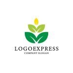 画像1: 自然の生命力を表現した葉のロゴ (1)