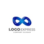 画像1: 光沢のある青い無限大ロゴ (1)