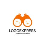 画像1: キラキラ光る双眼鏡のロゴ (1)