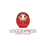 画像1: 縁起の良いだるまロゴ (1)