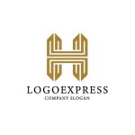 画像1: 豪華な幾何学的なHロゴ (1)