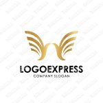 画像1: 羽ばたく鳩の高級感のあるロゴ (1)