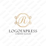画像1: 高級感あるRの筆記体のロゴ (1)
