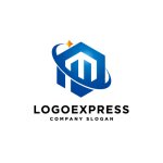 画像1: M字と六角形のロゴ (1)