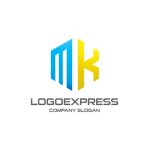 画像1: モダンなMK六角形ロゴ (1)