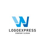 画像1: モダンな青いWのロゴ (1)