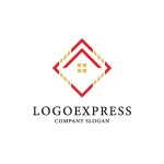 画像1: モダンな家屋をイメージしたロゴ (1)