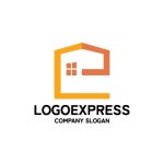 画像1: 「E」を象ったモダンな家のロゴ (1)