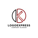 画像1: モダンなKと円形のロゴ (1)