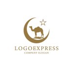 画像1: 月とラクダのエキゾチックなロゴ (1)