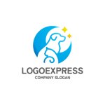 画像1: 月と犬と猫のロゴ (1)