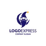 画像1: 月夜に輝くひげの魔法使いロゴ (1)