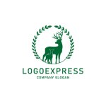 画像1: 月桂樹と鹿の親子ロゴ (1)