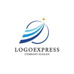 画像1: 未来へ向かう、希望の軌跡と輝く星のロゴ (1)