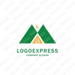画像1: キャンプファイアーと山の自然を感じさせるロゴ (1)