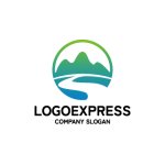 画像1: 山と道のロゴ (1)