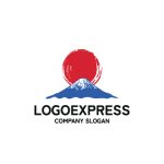 画像1: 富士山の日の出のロゴ (1)