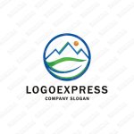 画像1: 山と太陽の自然のロゴ (1)