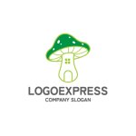 画像1: 可愛らしいキノコの家ロゴ (1)