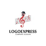 画像1: 音楽音符キャラクタロゴ (1)