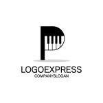 画像1: 音楽の才能を輝かせるピアノのPロゴ (1)