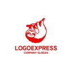 画像1: 笑顔のナマケモノのロゴ (1)