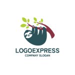 画像1: 木にぶら下がるナマケモノのロゴ (1)